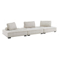 Saunter 3-Piece Tufted Fabric Fabric Sofa - Beige