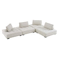 Saunter 4-Piece Tufted Fabric Fabric Sectional Sofa - Beige