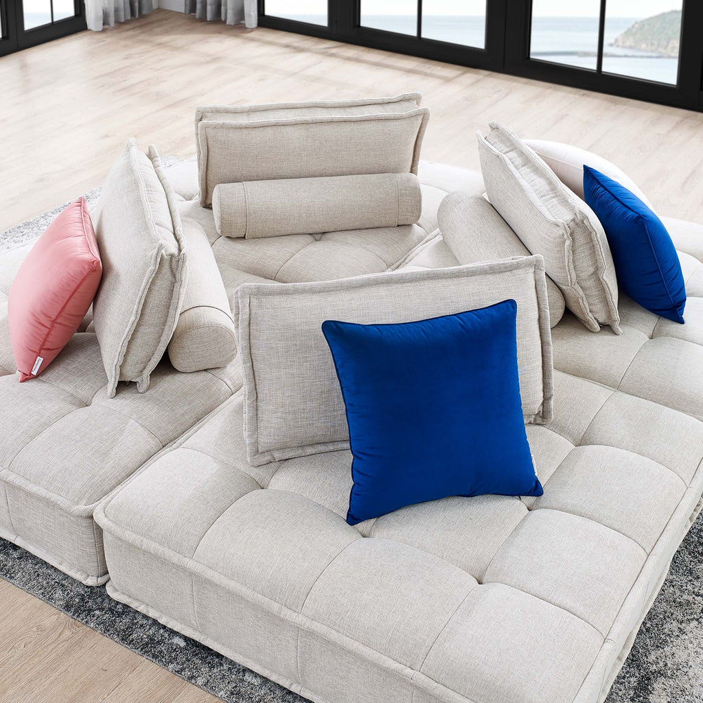 Saunter 4-Piece Tufted Fabric Fabric Sectional Sofa - Beige