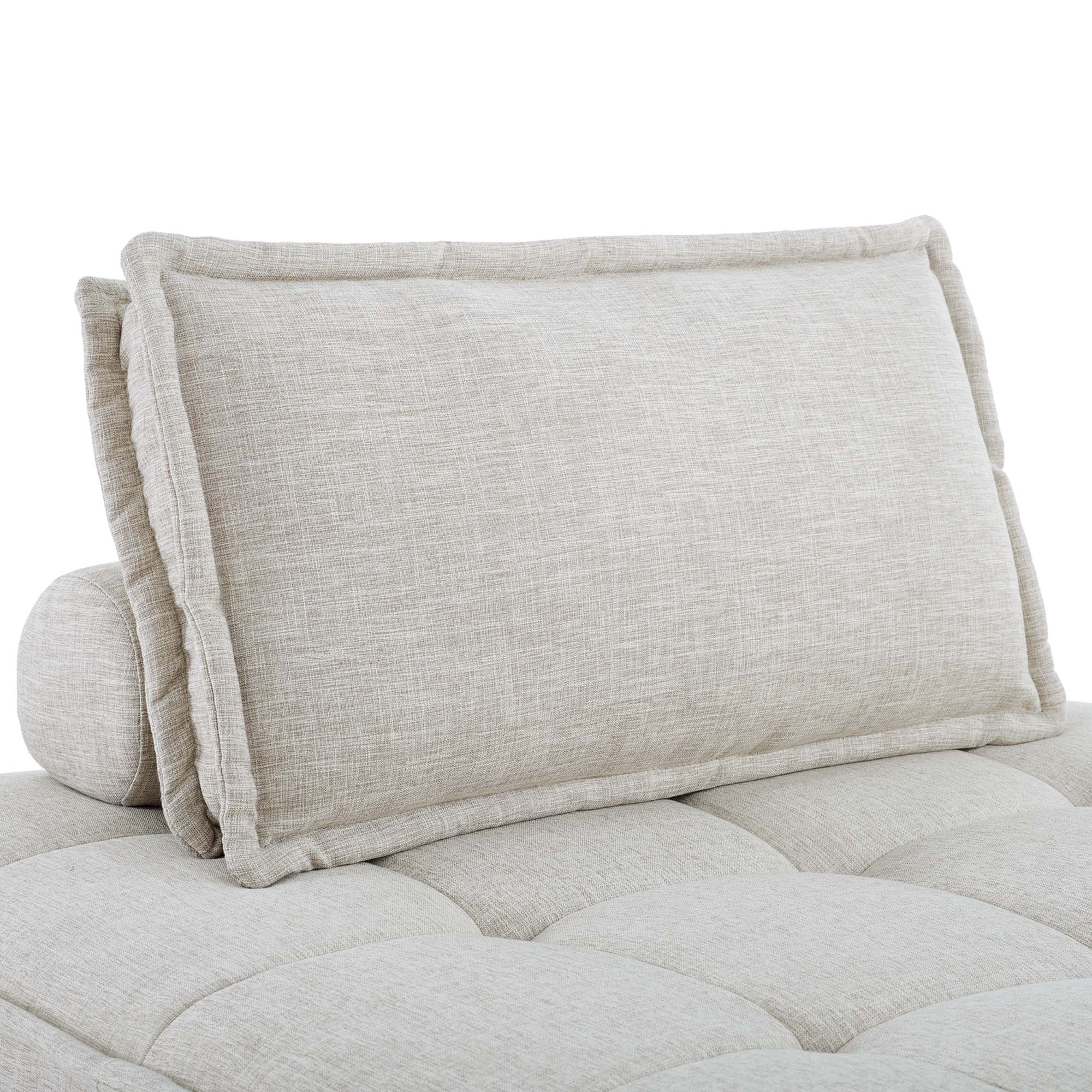 Saunter 5-Piece Tufted Fabric Fabric Sectional Sofa - Beige