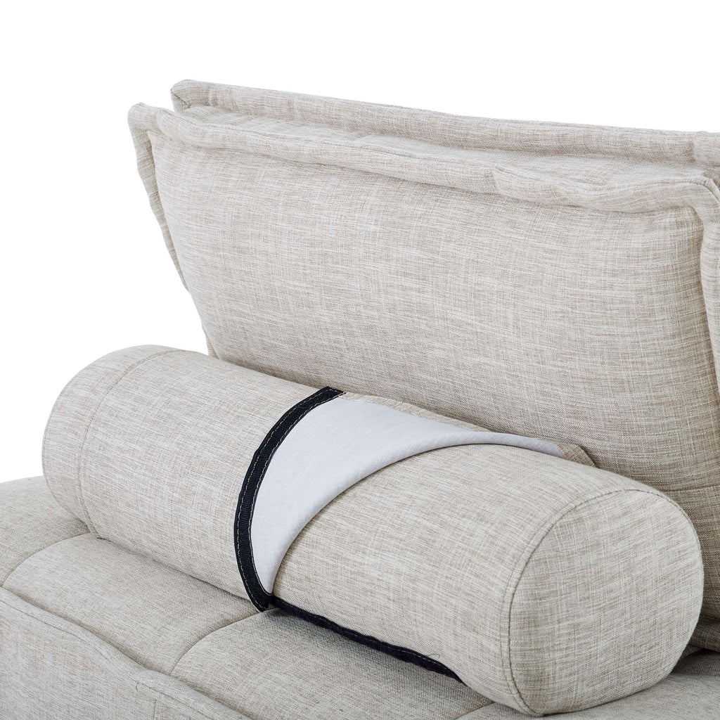 Saunter 5-Piece Tufted Fabric Fabric Sectional Sofa - Beige