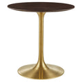 Lippa 28" Round Wood Dining Table - Gold Cherry Walnut