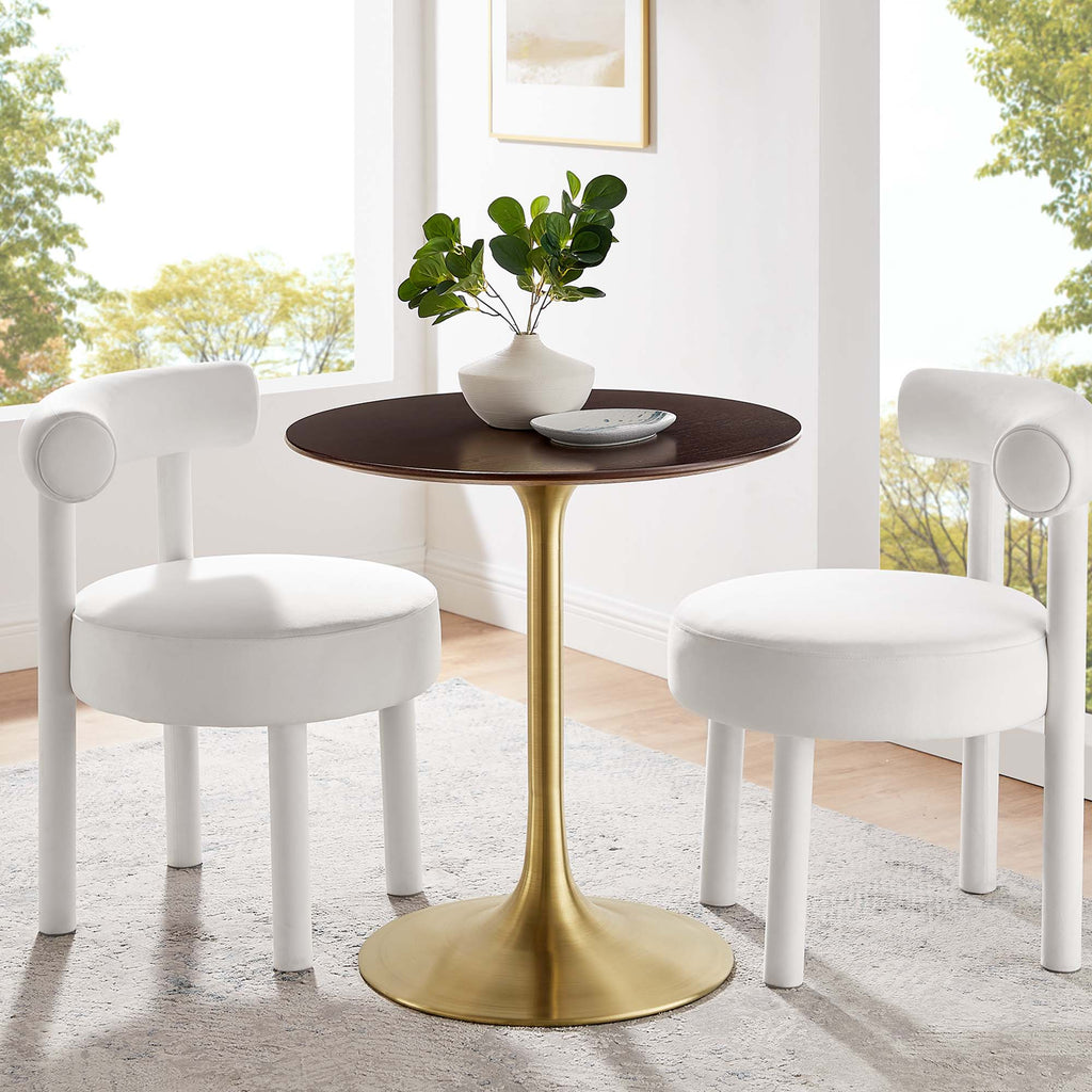 Lippa 28" Round Wood Dining Table - Gold Cherry Walnut
