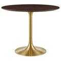 Lippa 36" Round Wood Dining Table - Gold Cherry Walnut