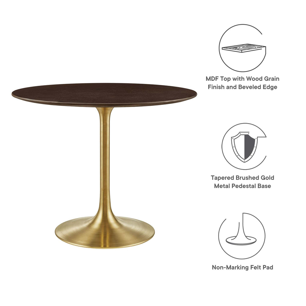Lippa 36" Round Wood Dining Table - Gold Cherry Walnut