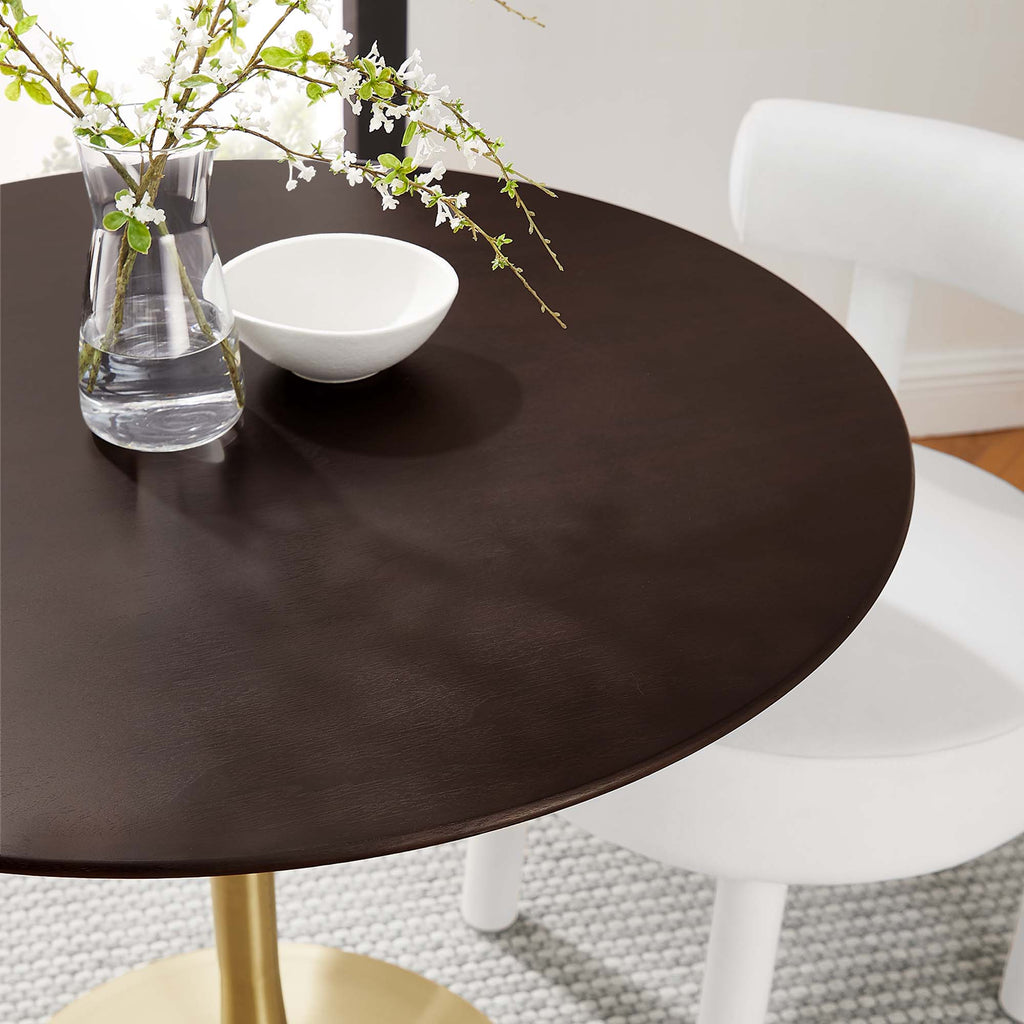 Lippa 36" Round Wood Dining Table - Gold Cherry Walnut