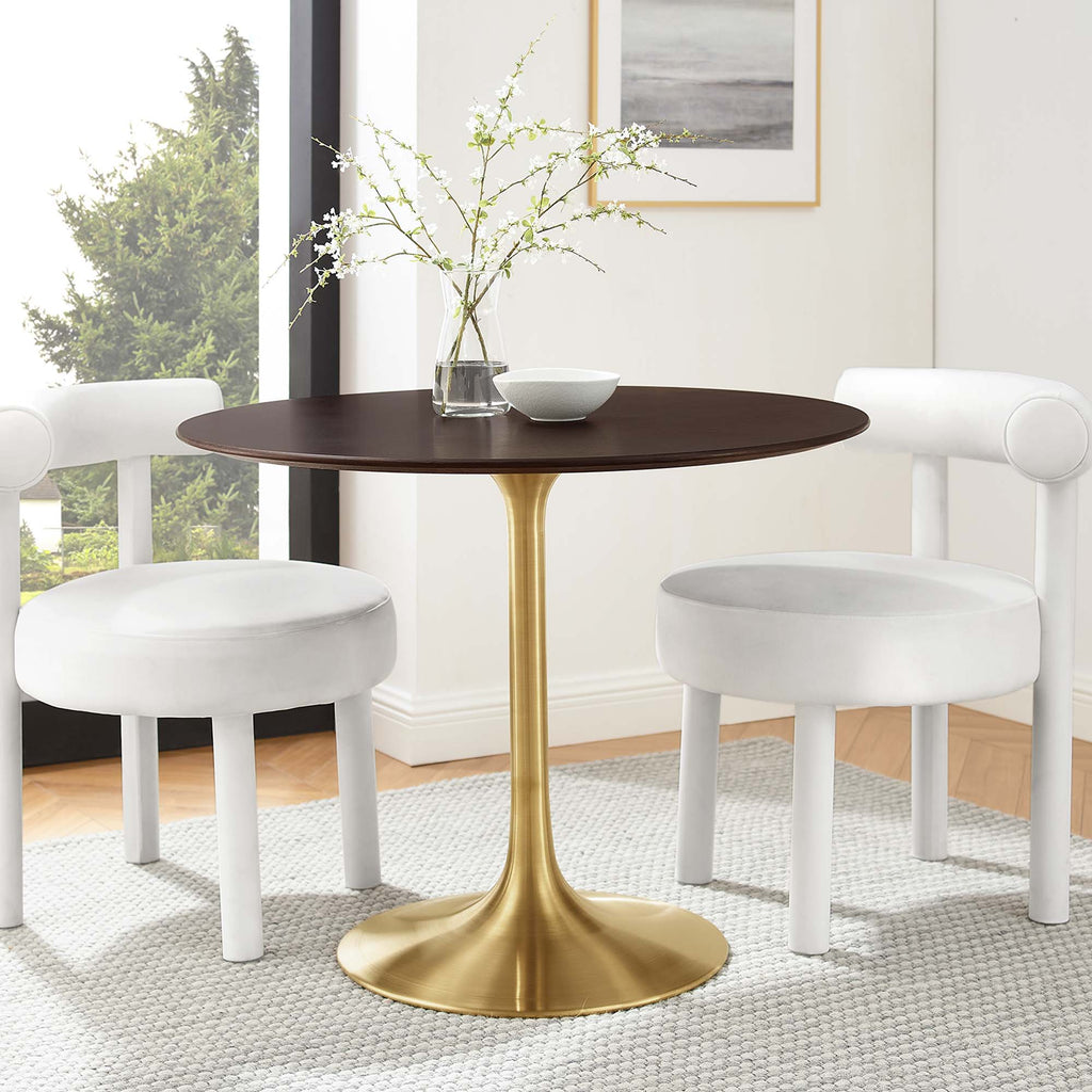 Lippa 36" Round Wood Dining Table - Gold Cherry Walnut
