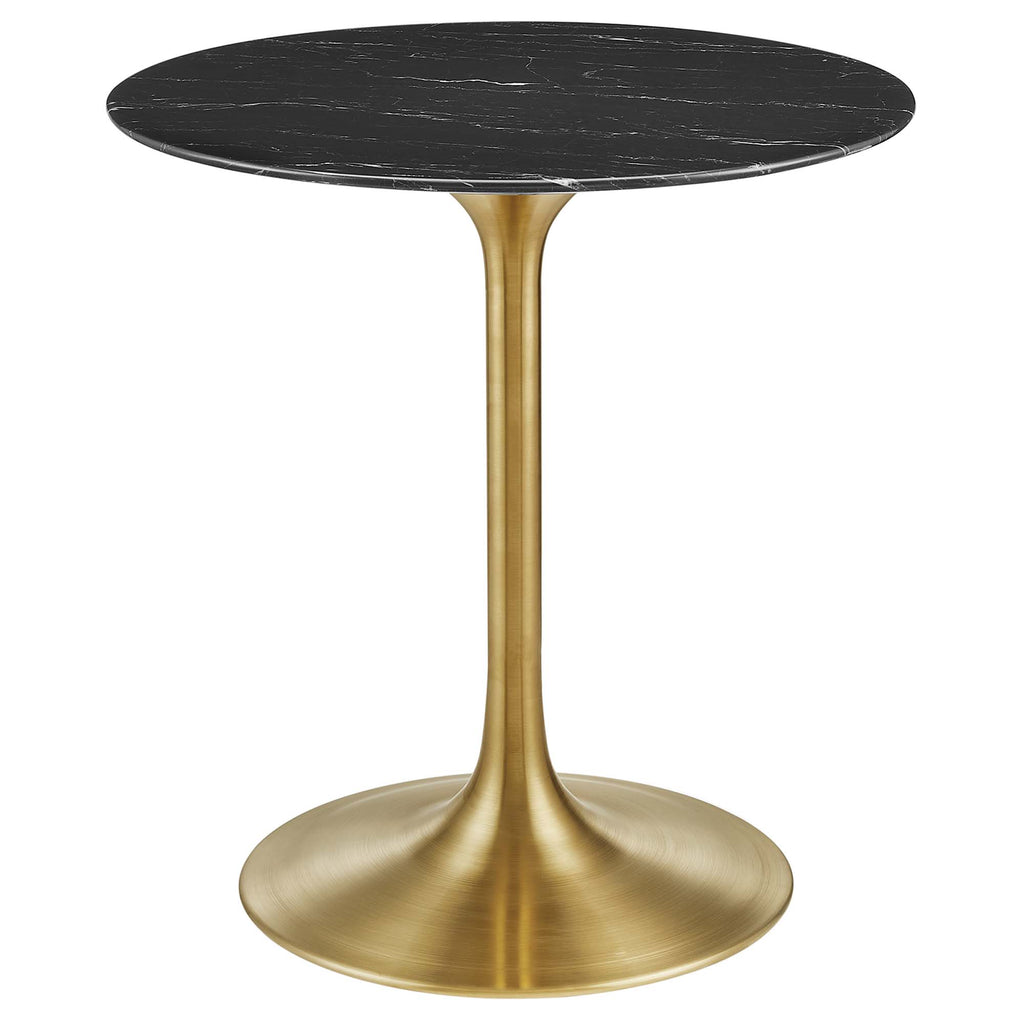 Lippa 28" Round Faux Marble Dining Table - Gold Black