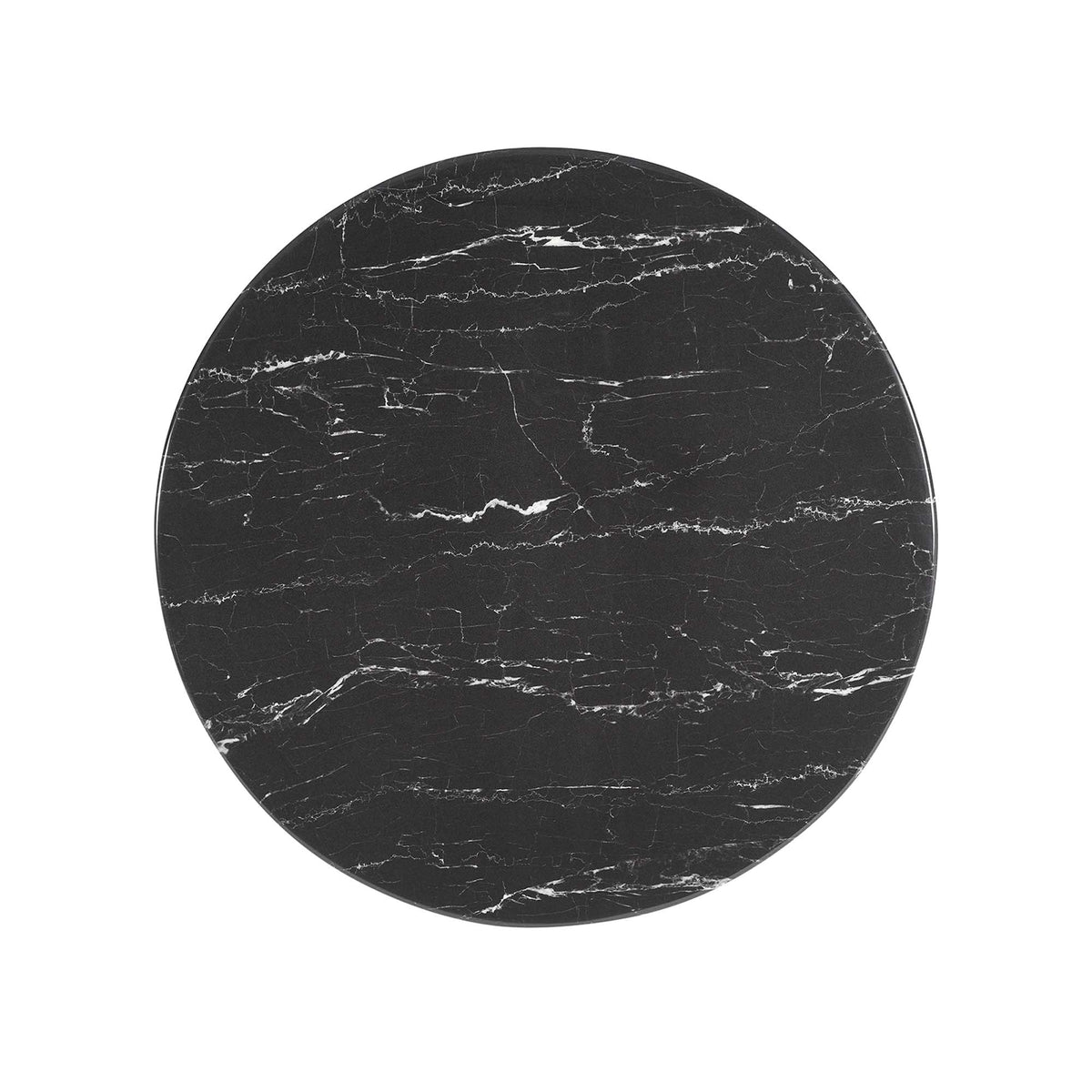 Lippa 28" Round Faux Marble Dining Table - Gold Black