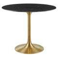 Lippa 36" Round Faux Marble Dining Table - Gold Black