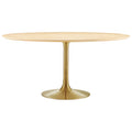 Lippa 60" Round Wood Dining Table - Gold Natural