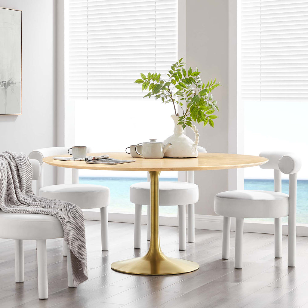 Lippa 60" Round Wood Dining Table - Gold Natural