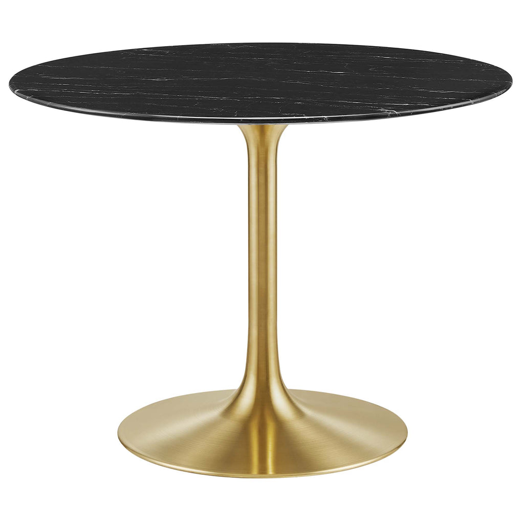 Lippa 40" Round Faux Marble Dining Table - Gold Black