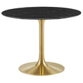 Lippa 40" Round Faux Marble Dining Table - Gold Black
