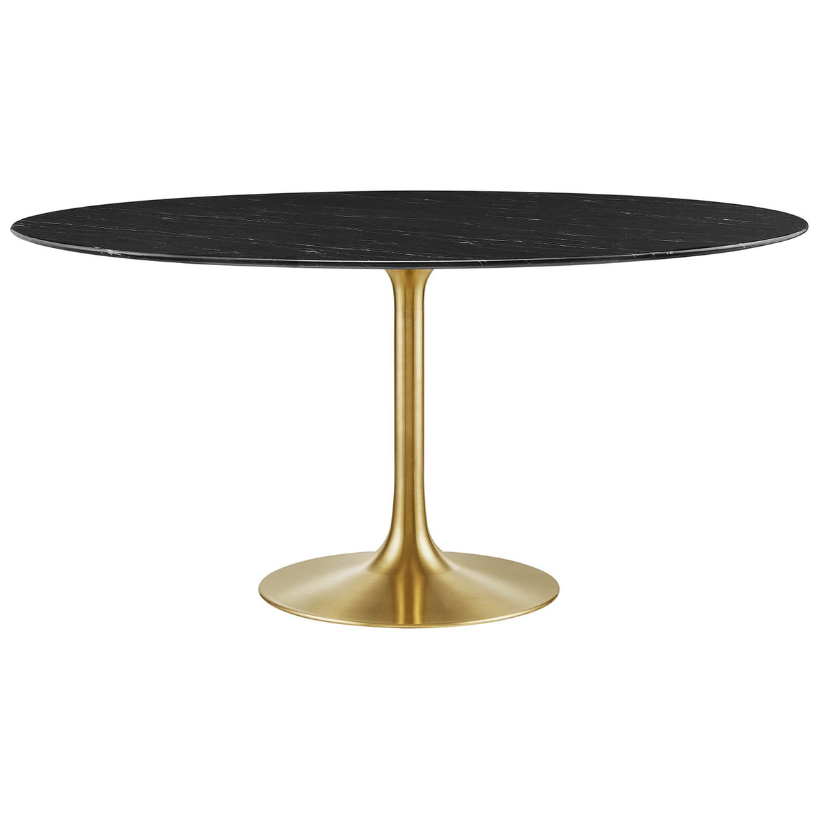 Lippa 60" Round Faux Marble Dining Table - Gold Black