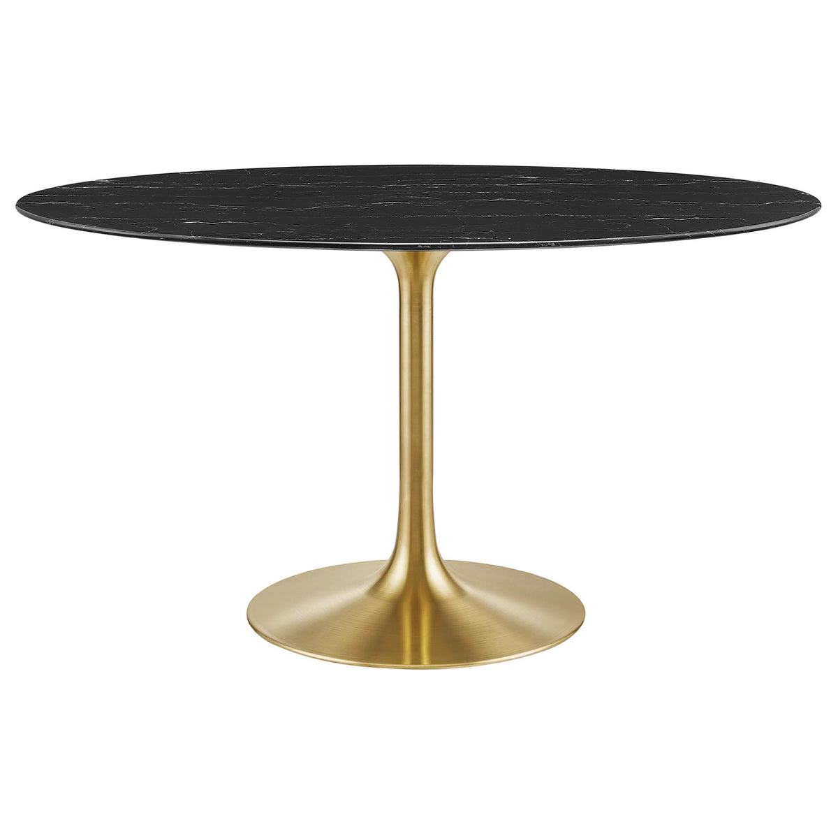 Lippa 54" Oval Faux Marble Dining Table - Gold Black