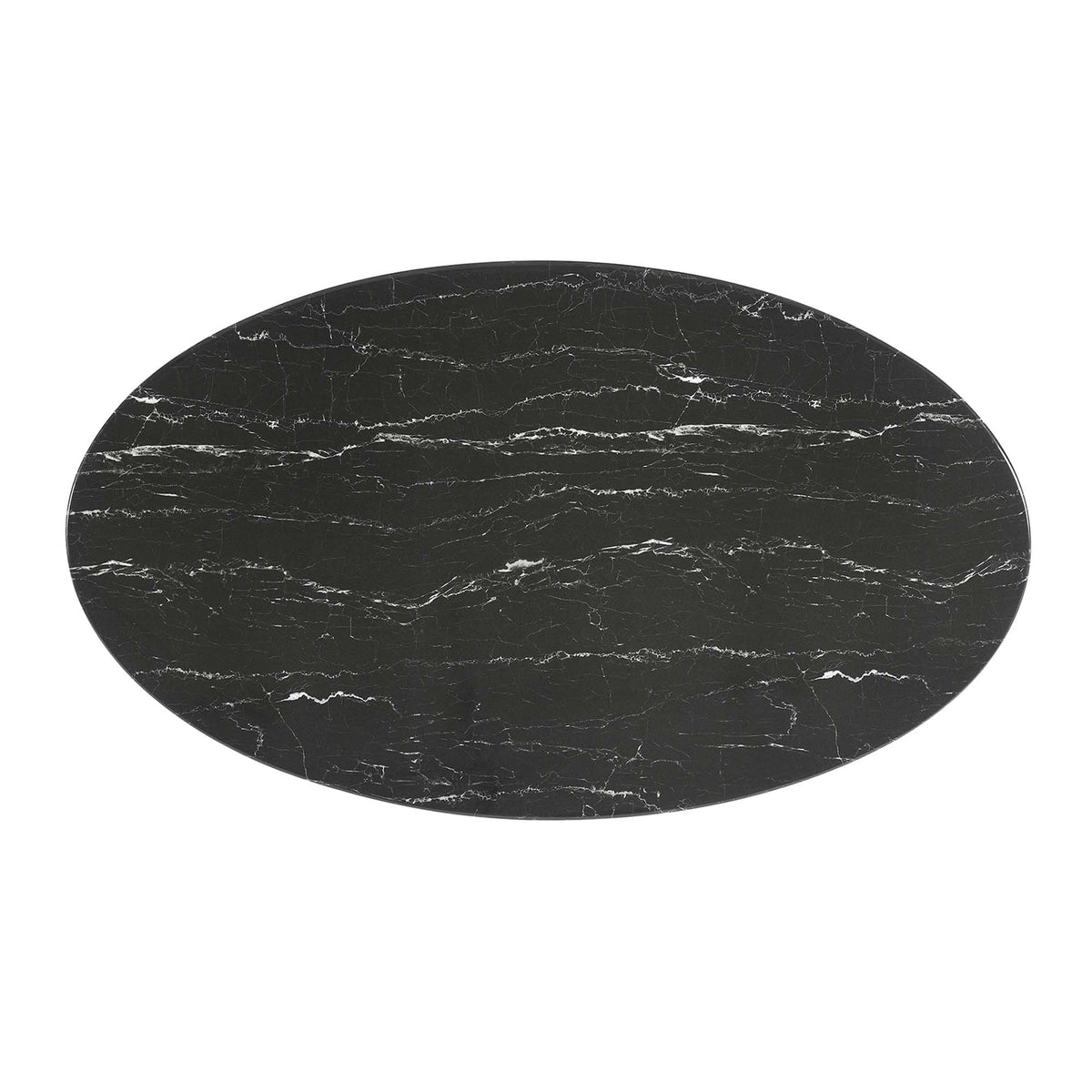 Lippa 54" Oval Faux Marble Dining Table - Gold Black