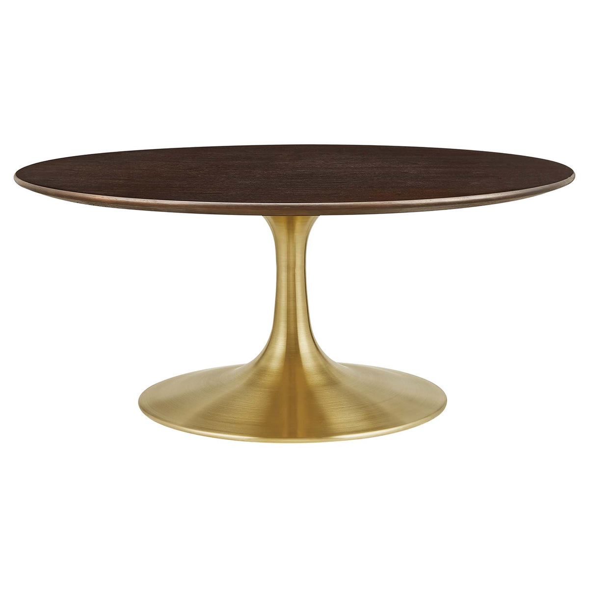 Lippa 36" Round Wood Coffee Table - Gold Cherry Walnut
