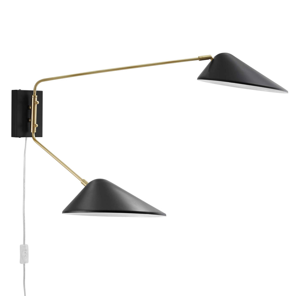 Journey 2-Light Swing Arm Wall Sconce - Black