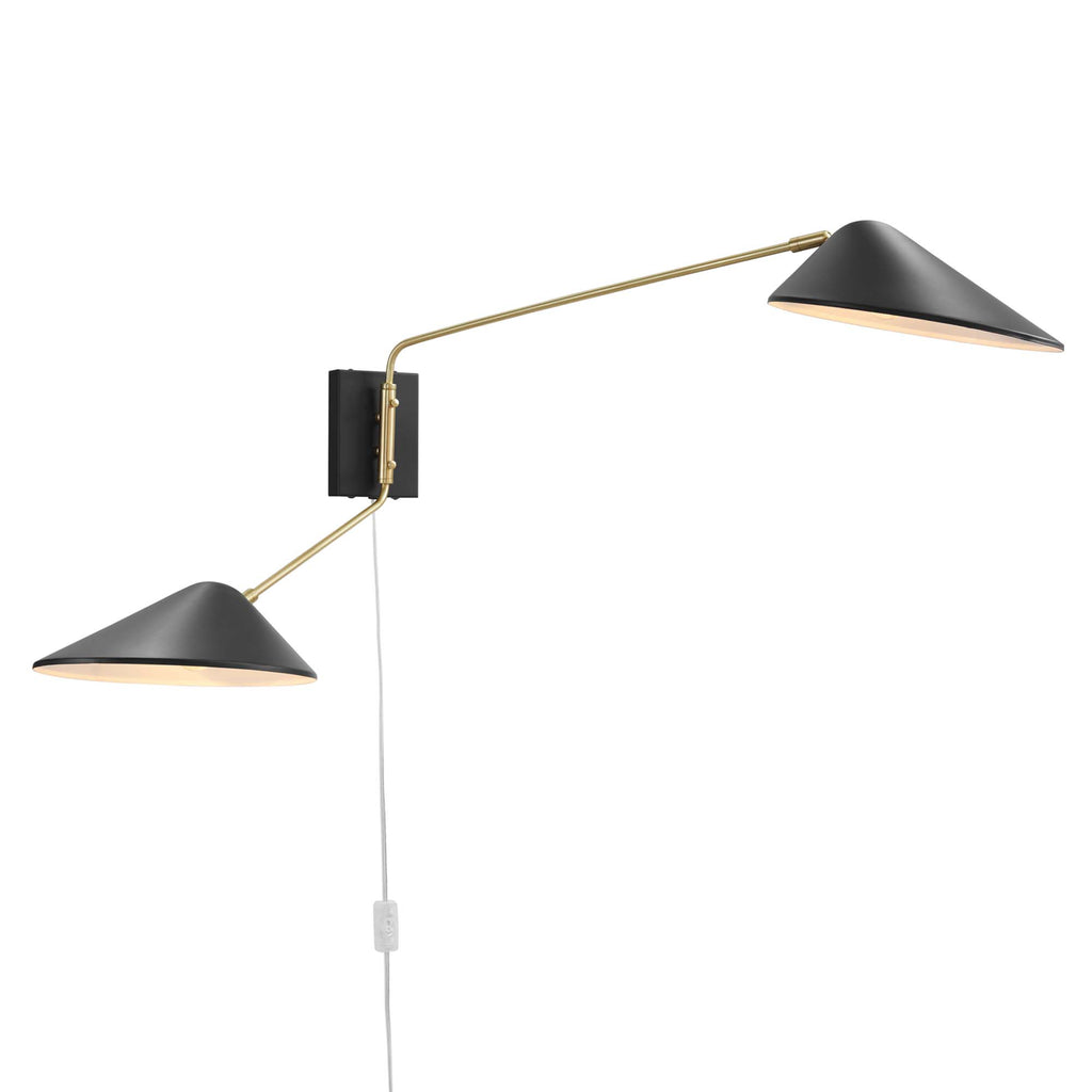Journey 2-Light Swing Arm Wall Sconce - Black