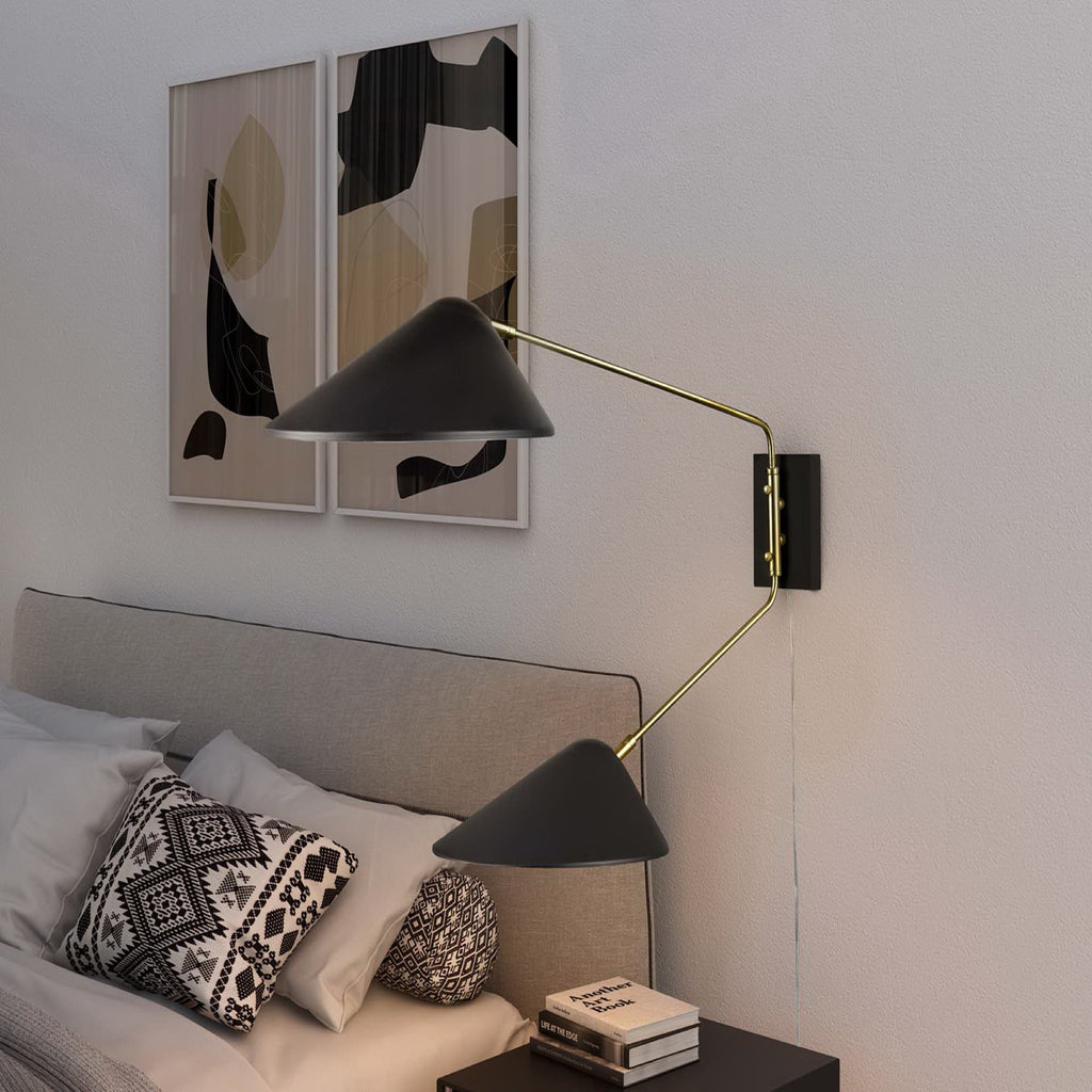 Journey 2-Light Swing Arm Wall Sconce - Black