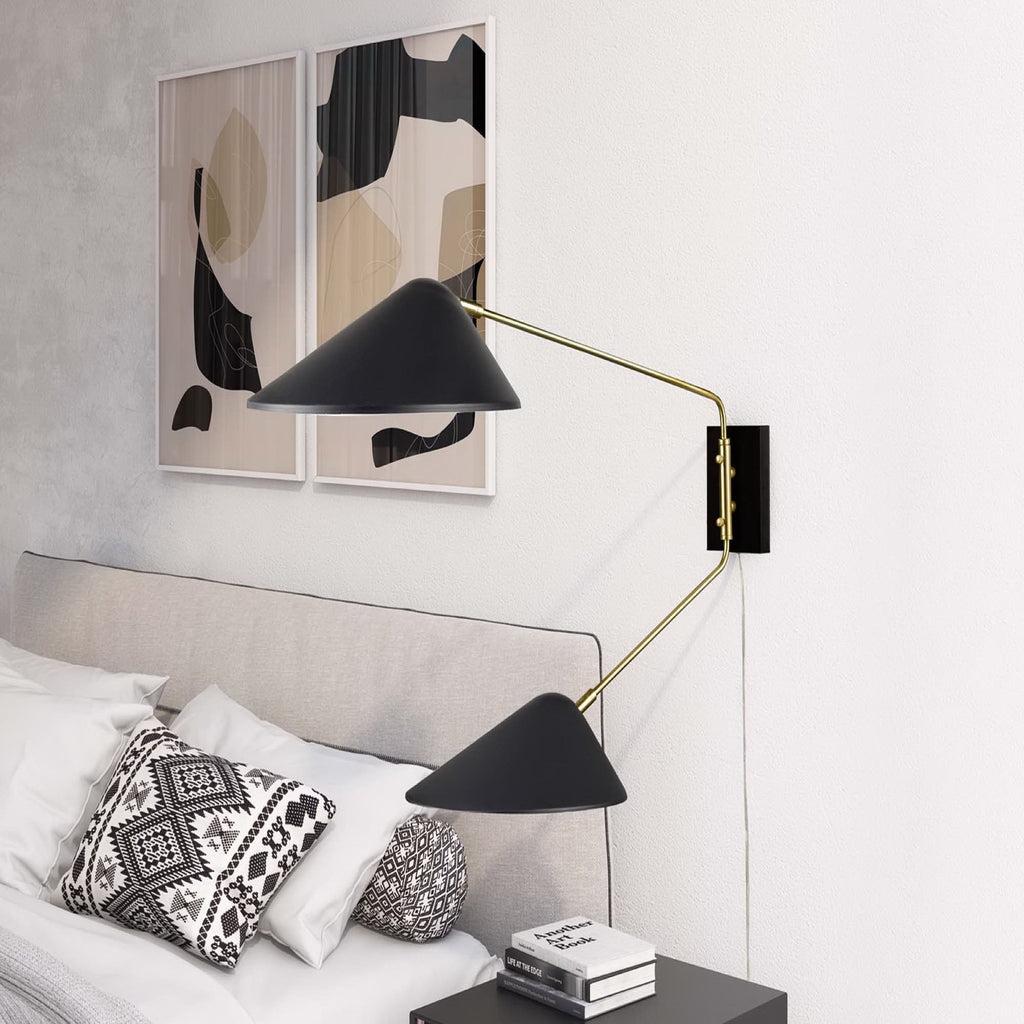 Journey 2-Light Swing Arm Wall Sconce - Black