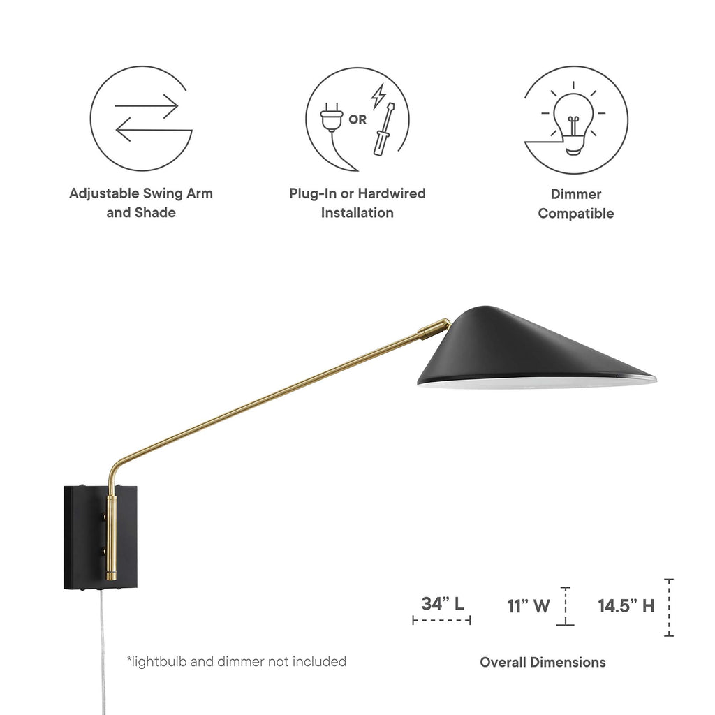 Journey 24" Swing Arm Wall Sconce - Black