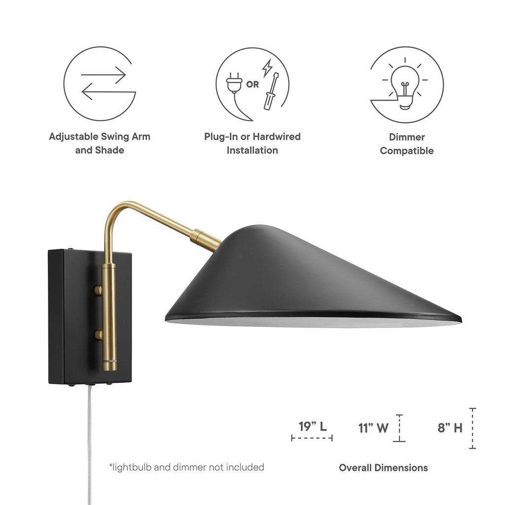 Journey 7" Swing Arm Wall Sconce - Black
