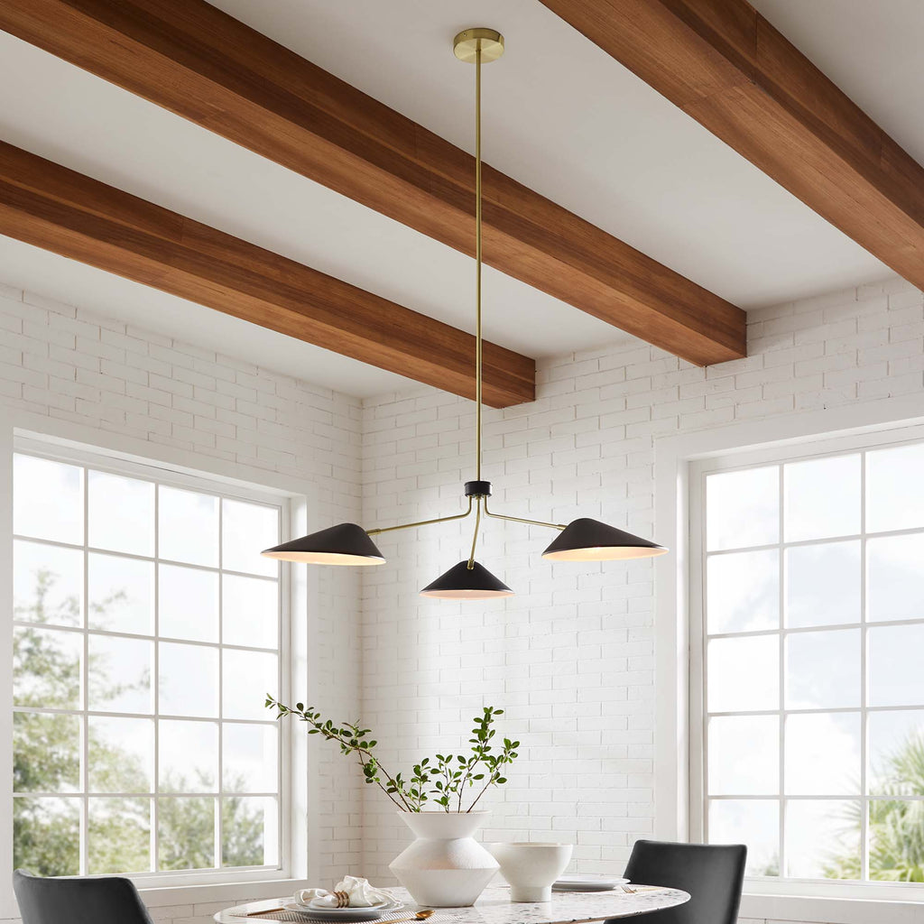 Journey 3-Light 14" Arm Pendant - Black