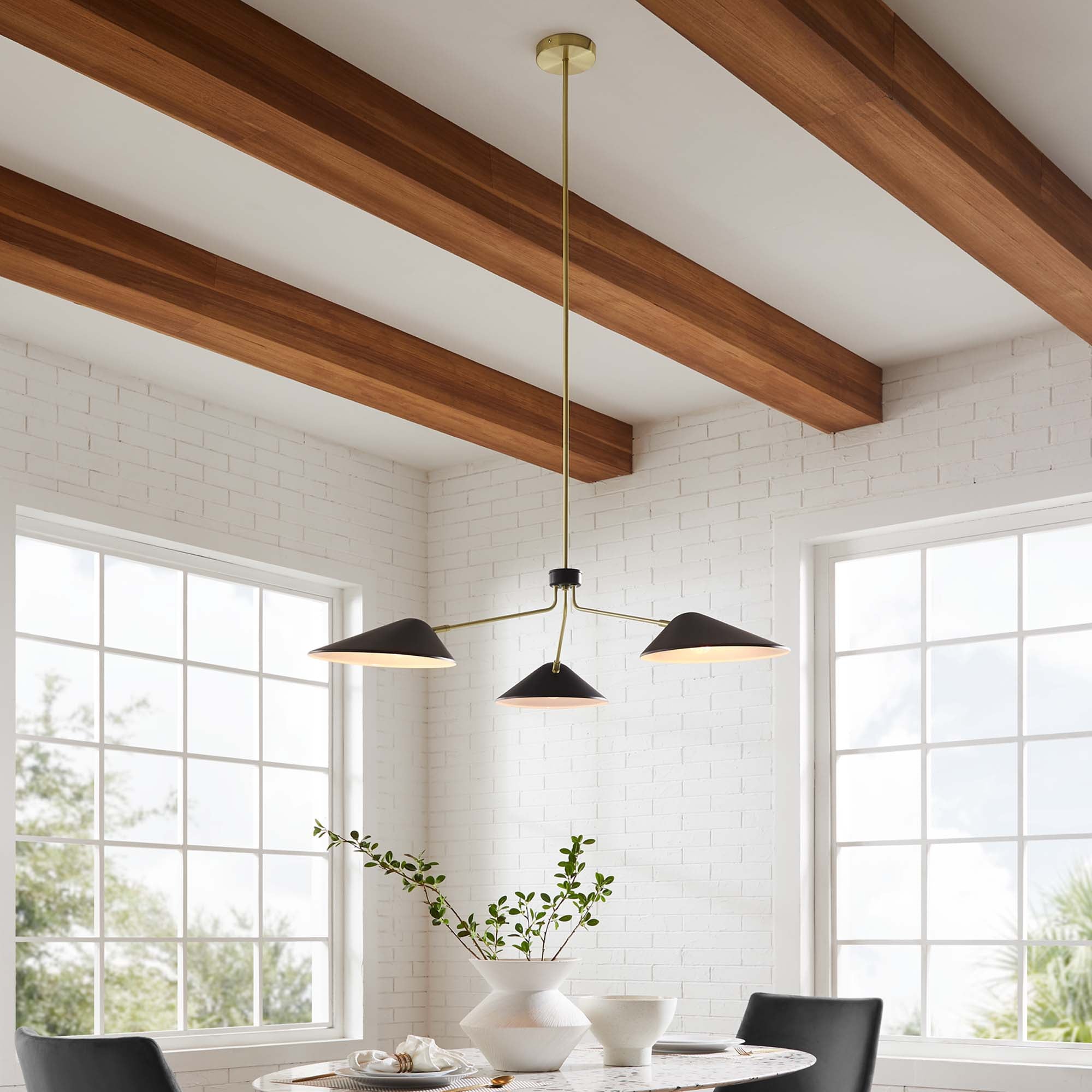 Journey 3-Light 14" Arm Pendant - Black