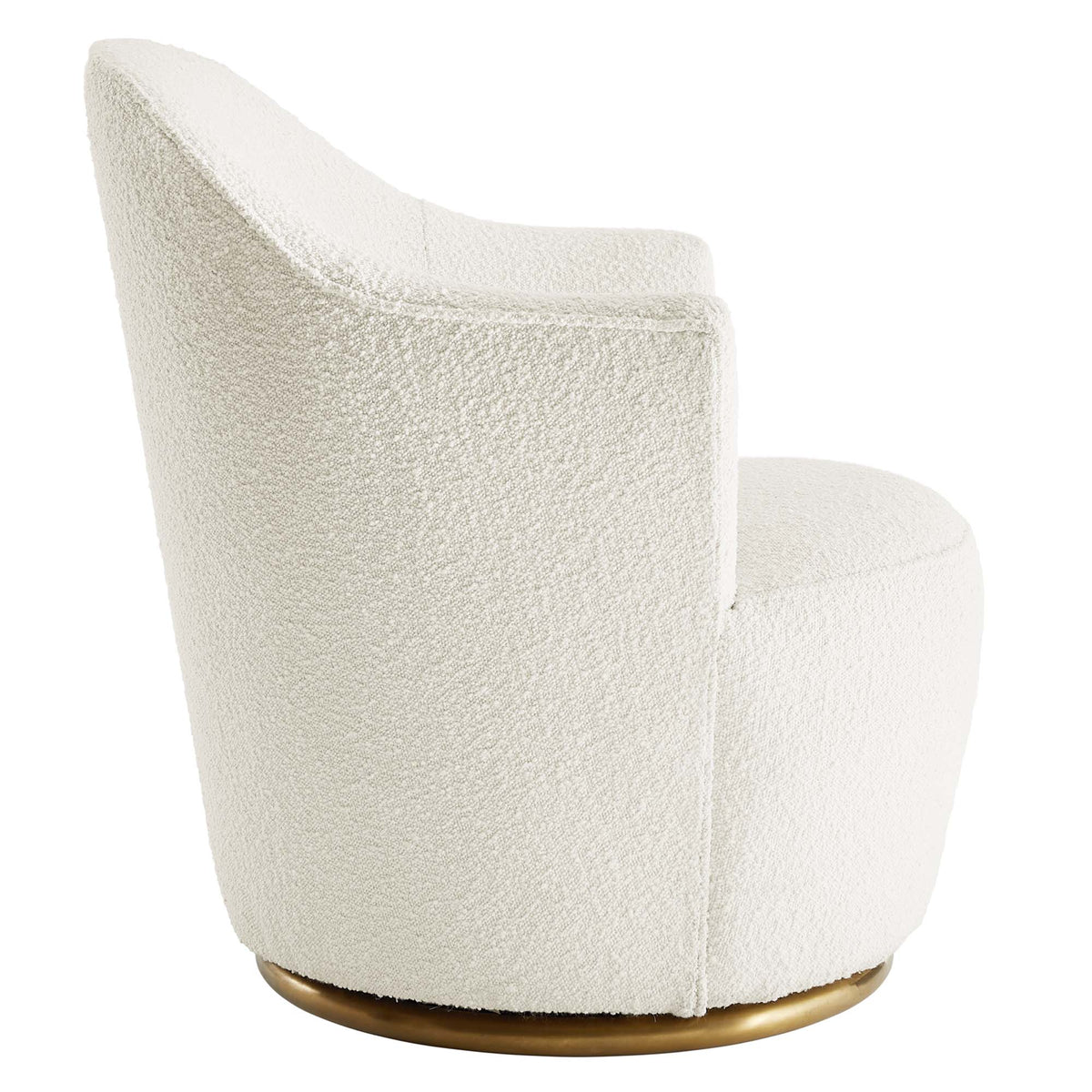 Nora Boucle Upholstered Swivel Chair - White