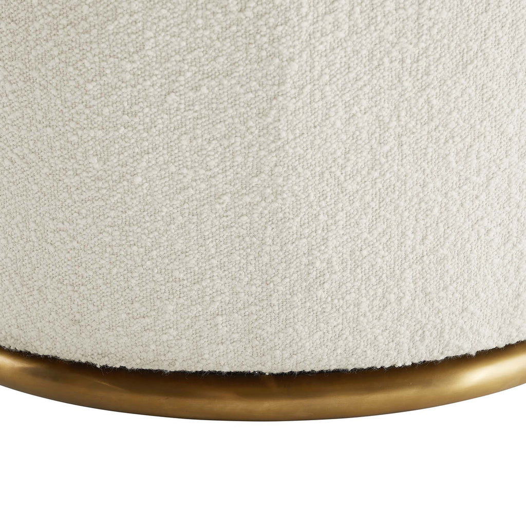 Nora Boucle Upholstered Swivel Chair - White