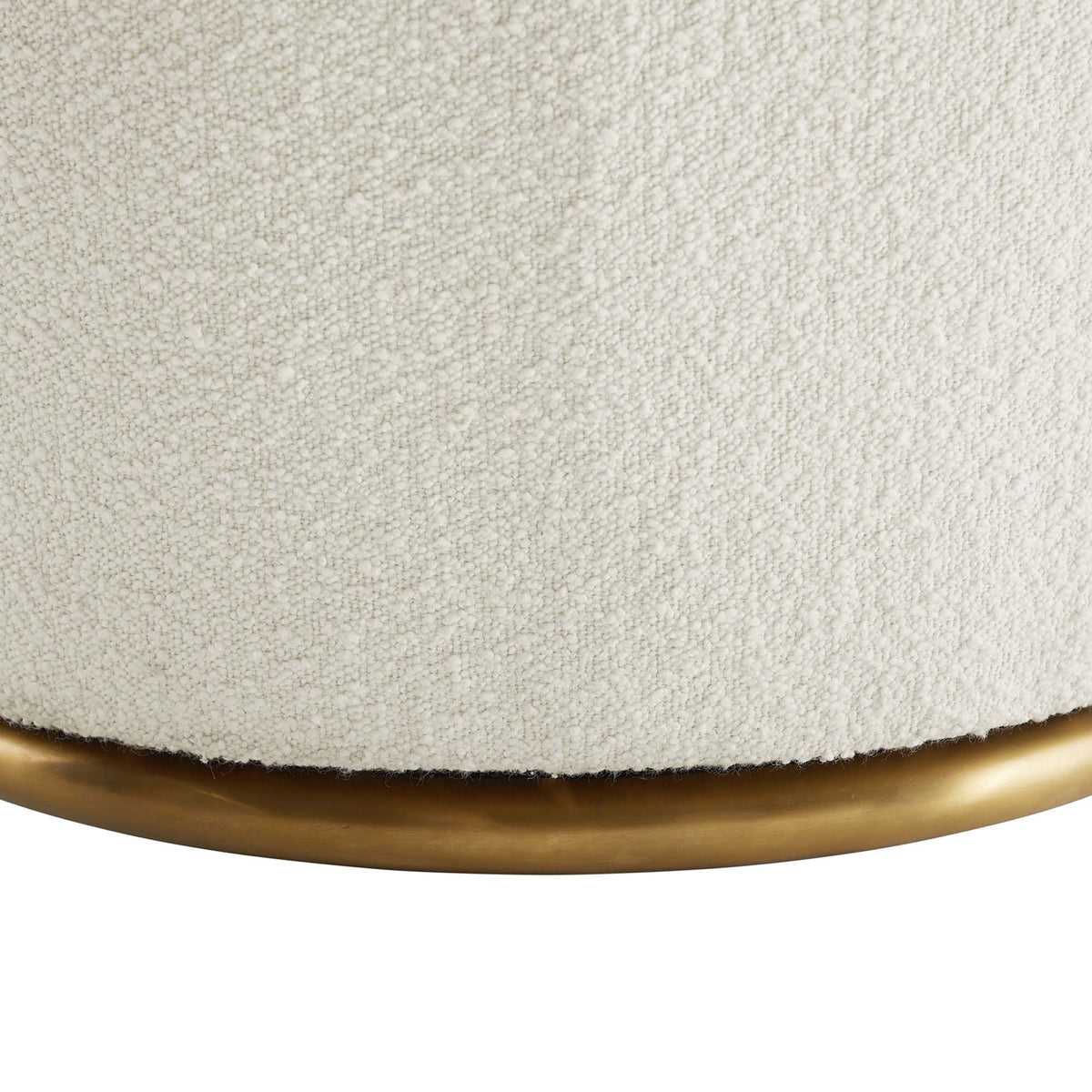 Nora Boucle Upholstered Swivel Chair - White