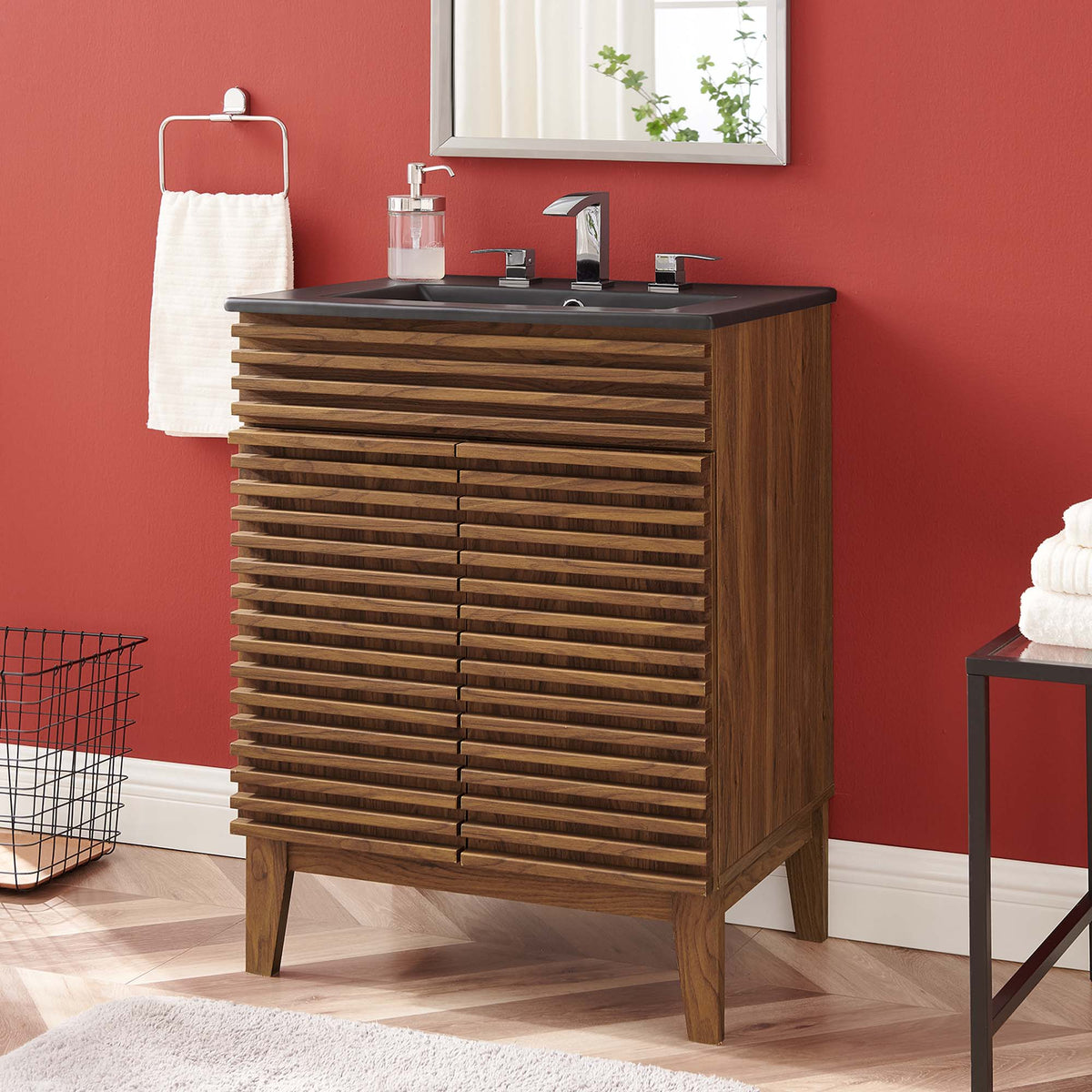 Render 24" Bathroom Vanity - Walnut Black
