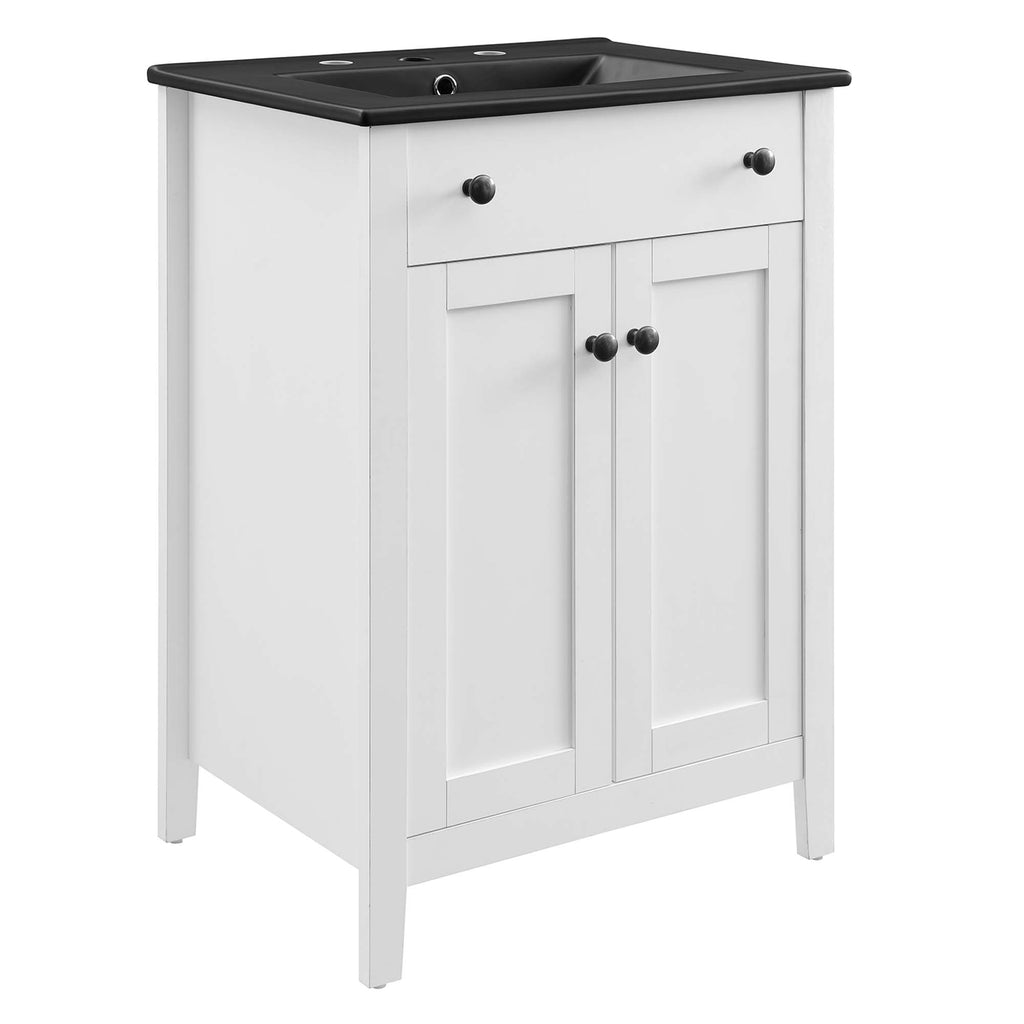 Nantucket 24" Bathroom Vanity - White Black
