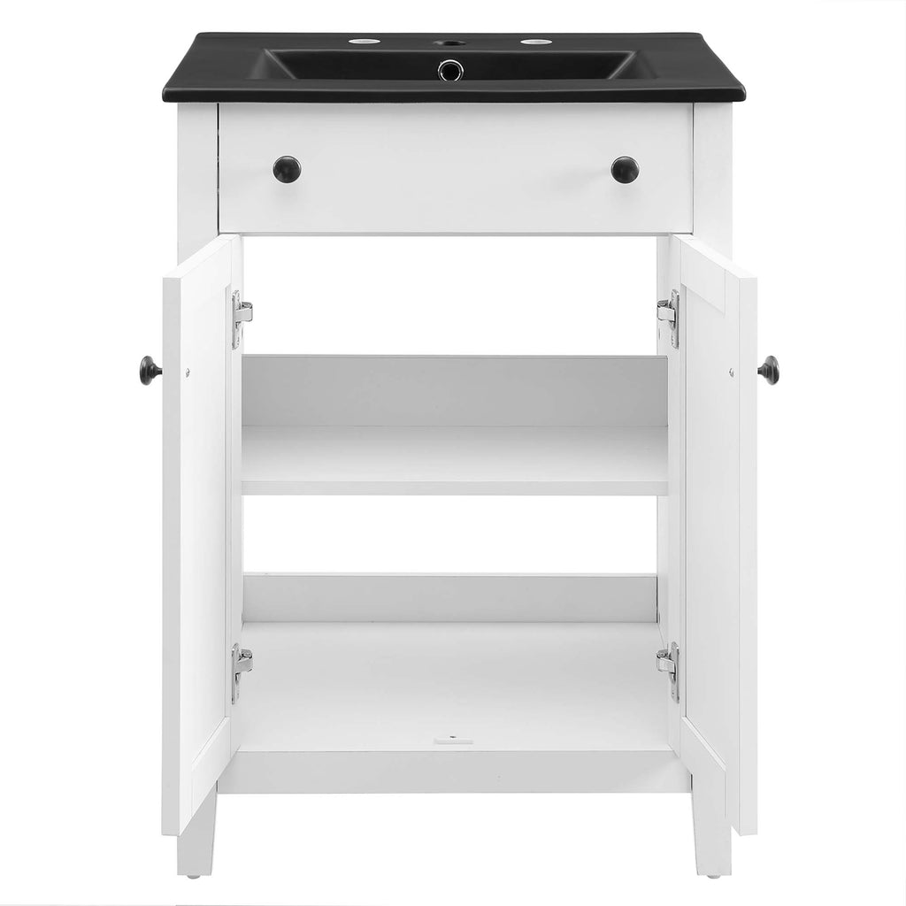 Nantucket 24" Bathroom Vanity - White Black