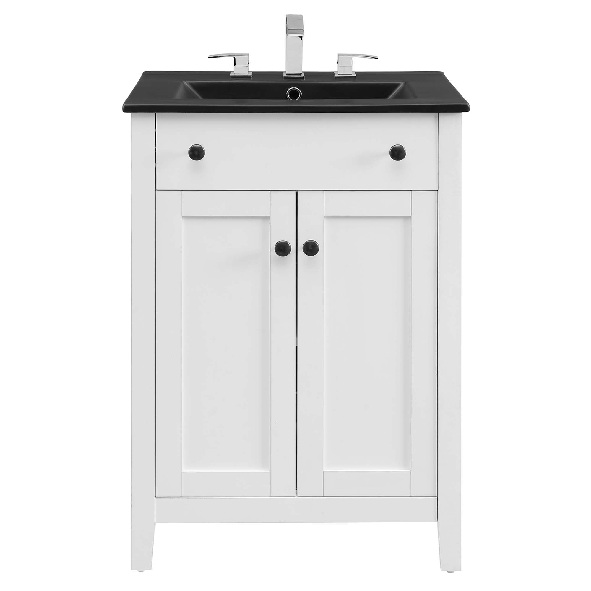 Nantucket 24" Bathroom Vanity - White Black