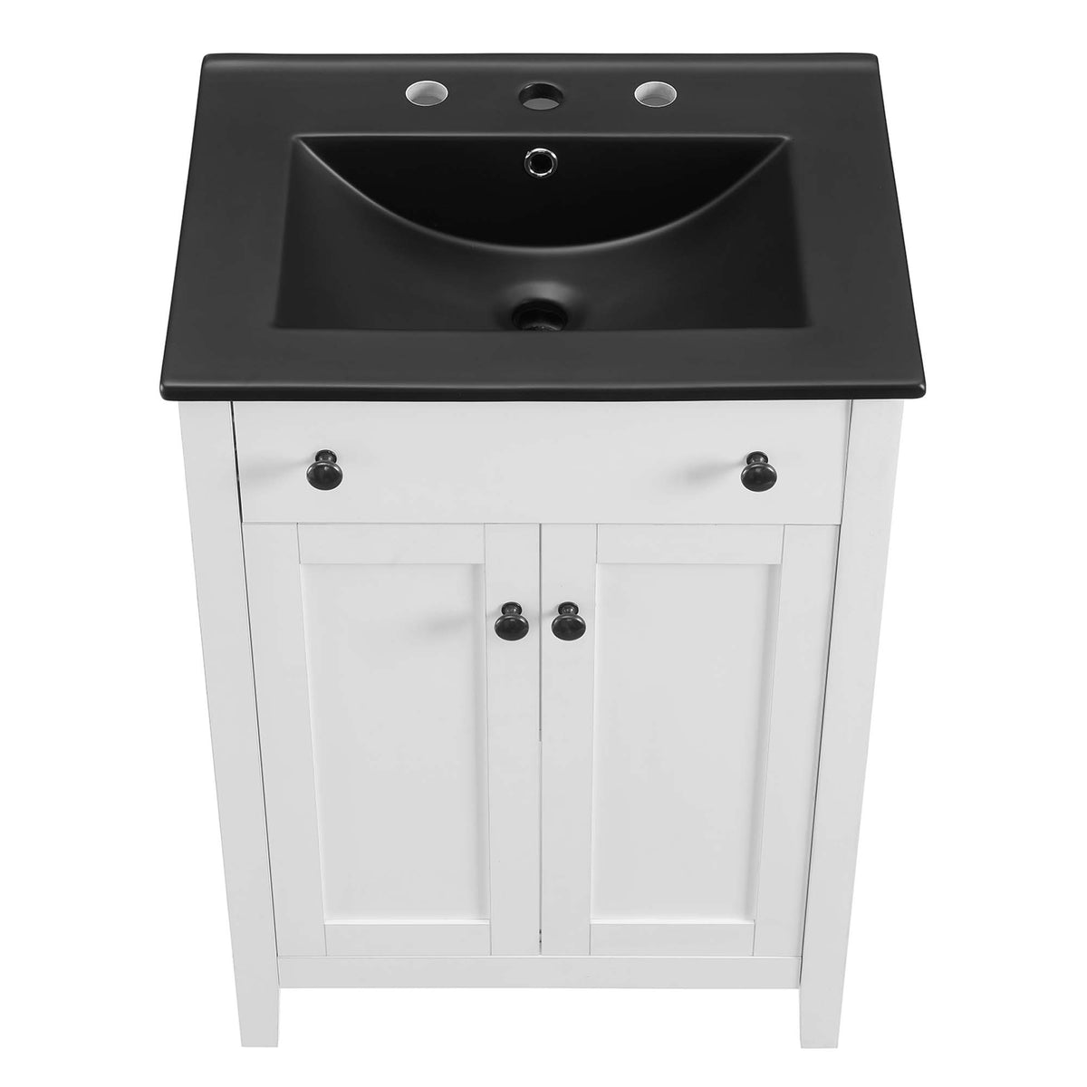 Nantucket 24" Bathroom Vanity - White Black