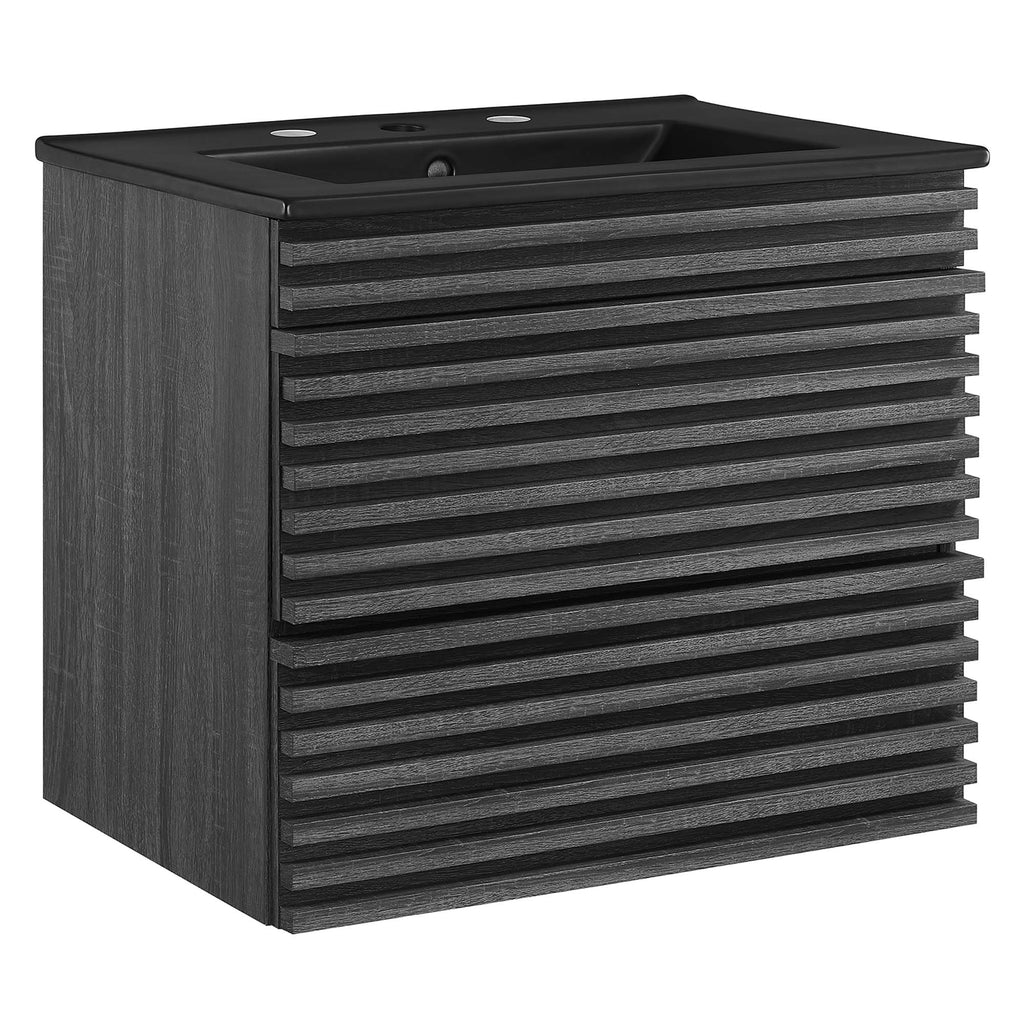 Render 24" Wall-Mount Bathroom Vanity - Charcoal Black