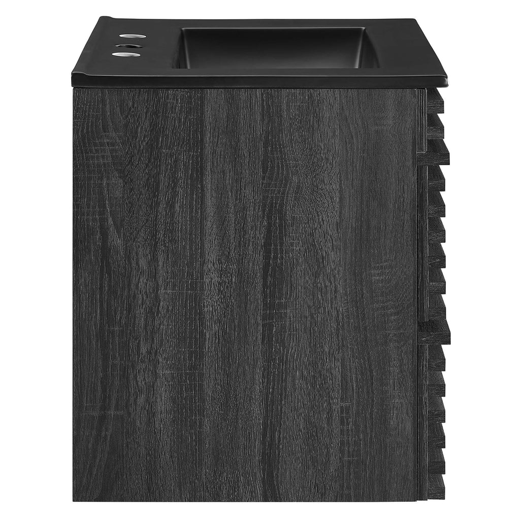 Render 24" Wall-Mount Bathroom Vanity - Charcoal Black