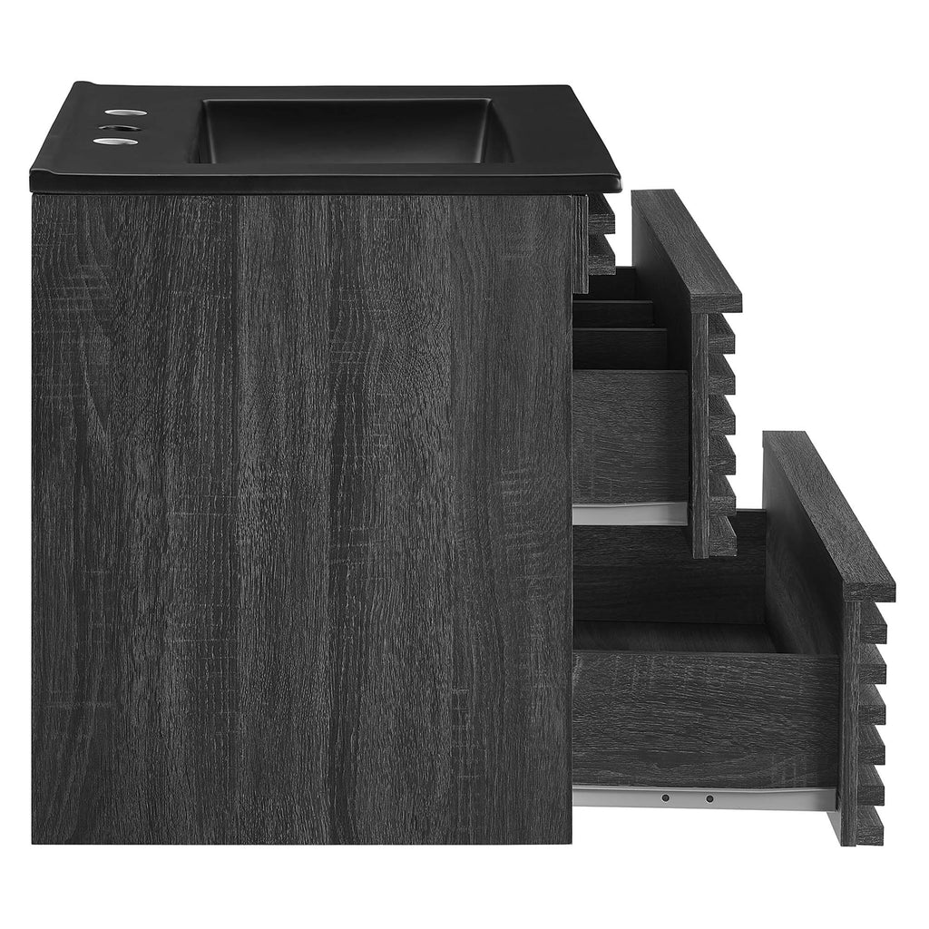 Render 24" Wall-Mount Bathroom Vanity - Charcoal Black
