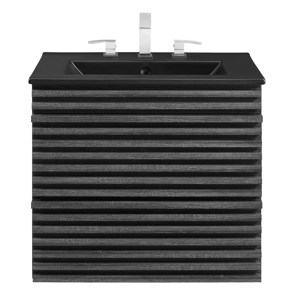 Render 24" Wall-Mount Bathroom Vanity - Charcoal Black
