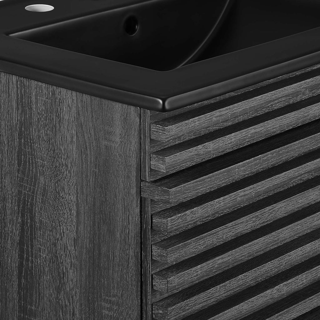 Render 24" Wall-Mount Bathroom Vanity - Charcoal Black