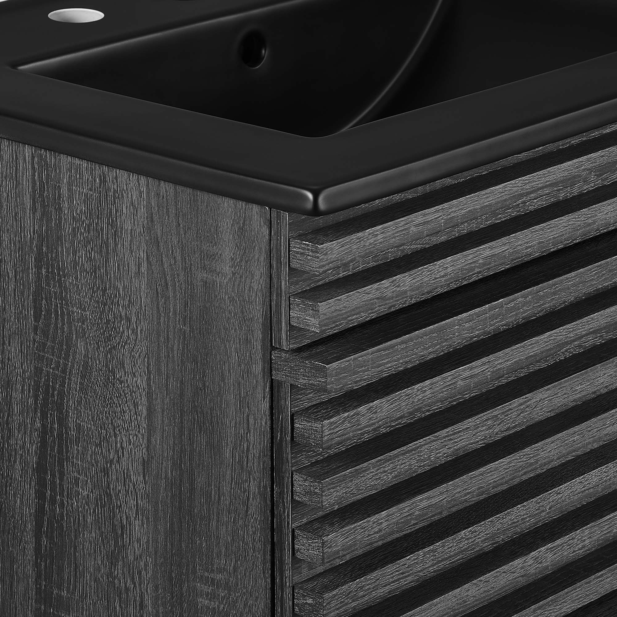 Render 24" Wall-Mount Bathroom Vanity - Charcoal Black