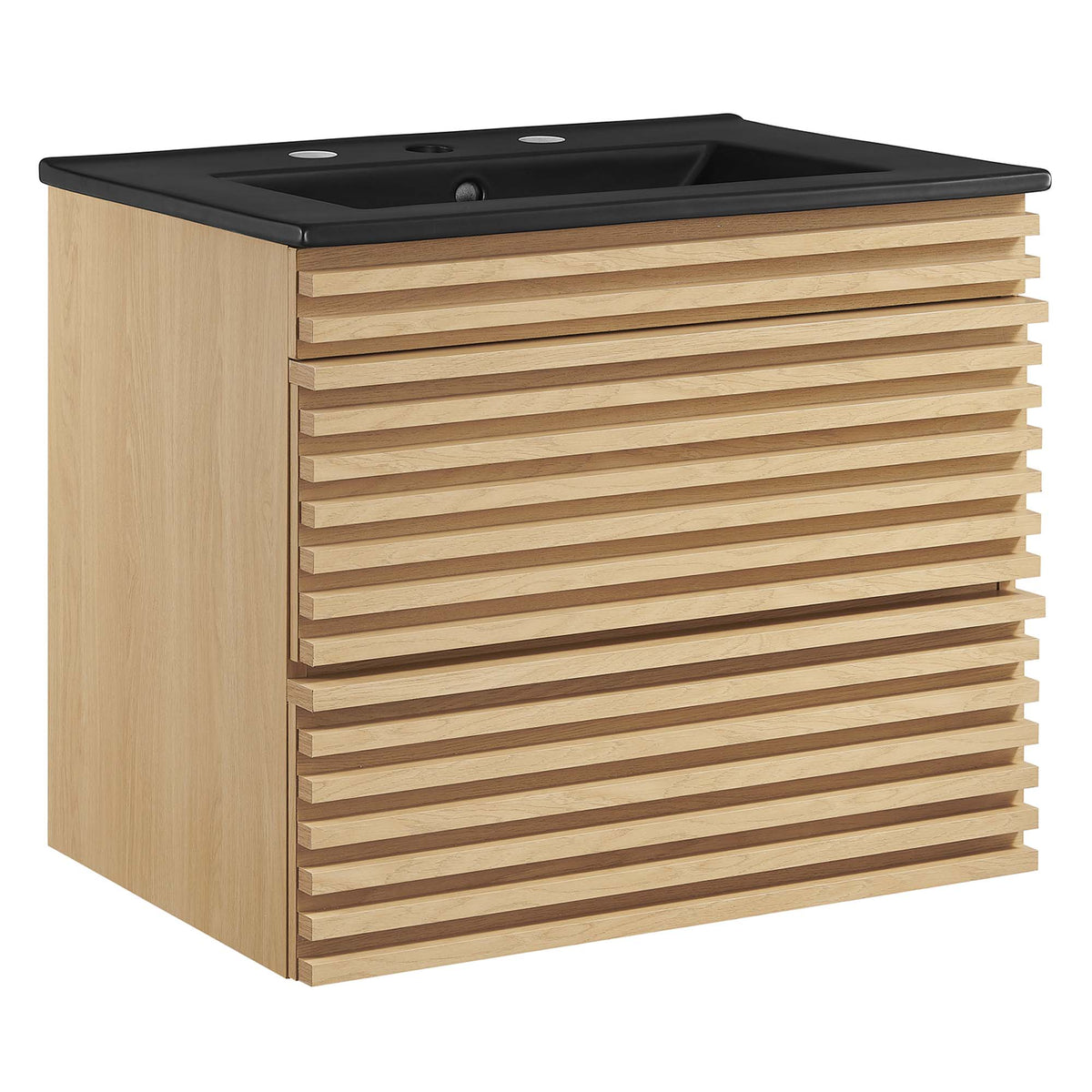 Render 24" Wall-Mount Bathroom Vanity - Oak Black