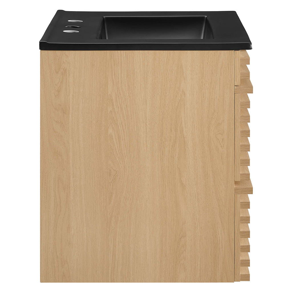 Render 24" Wall-Mount Bathroom Vanity - Oak Black