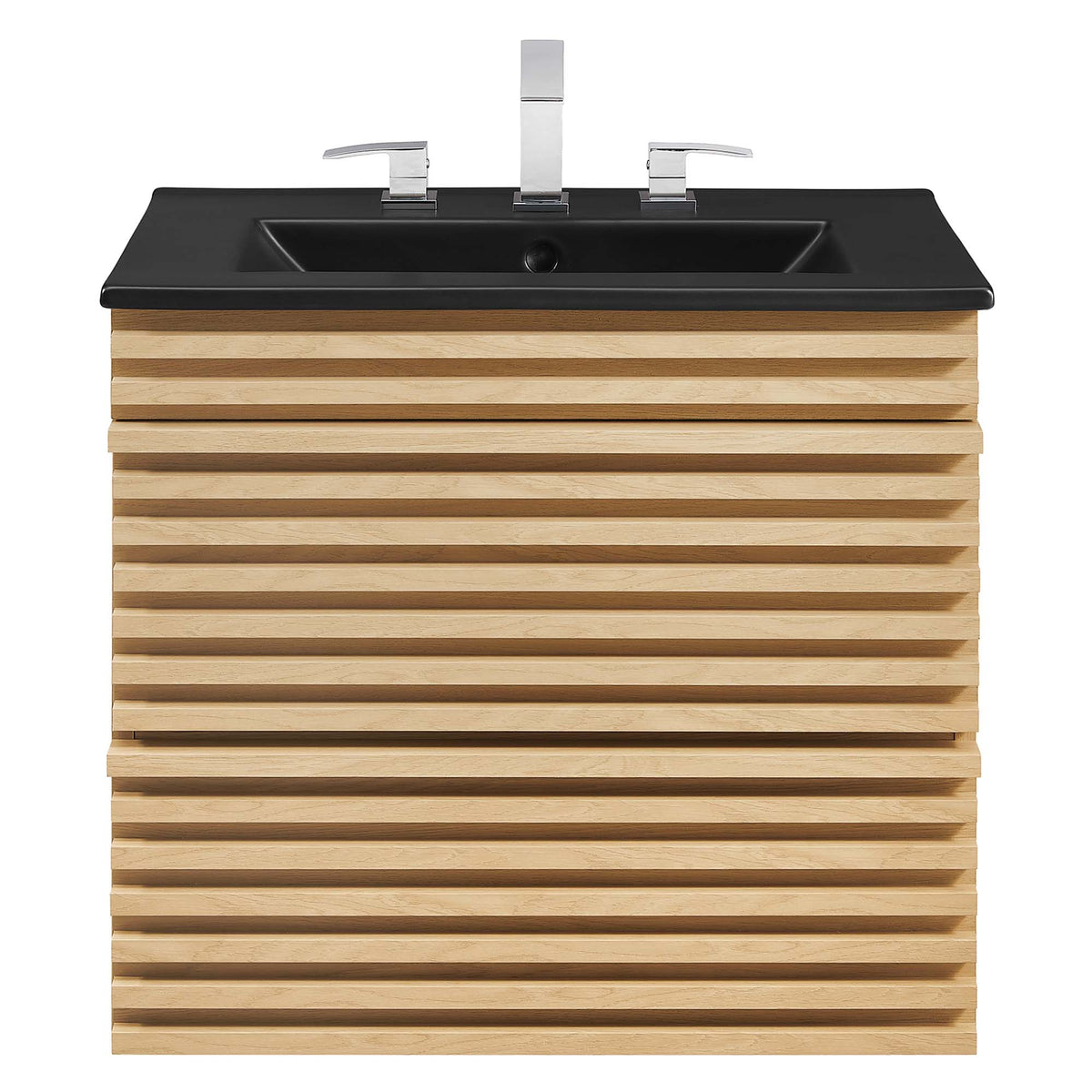 Render 24" Wall-Mount Bathroom Vanity - Oak Black