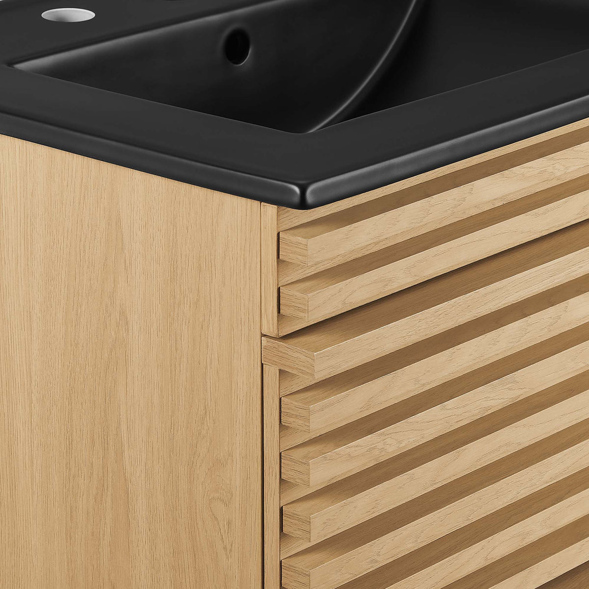 Render 24" Wall-Mount Bathroom Vanity - Oak Black