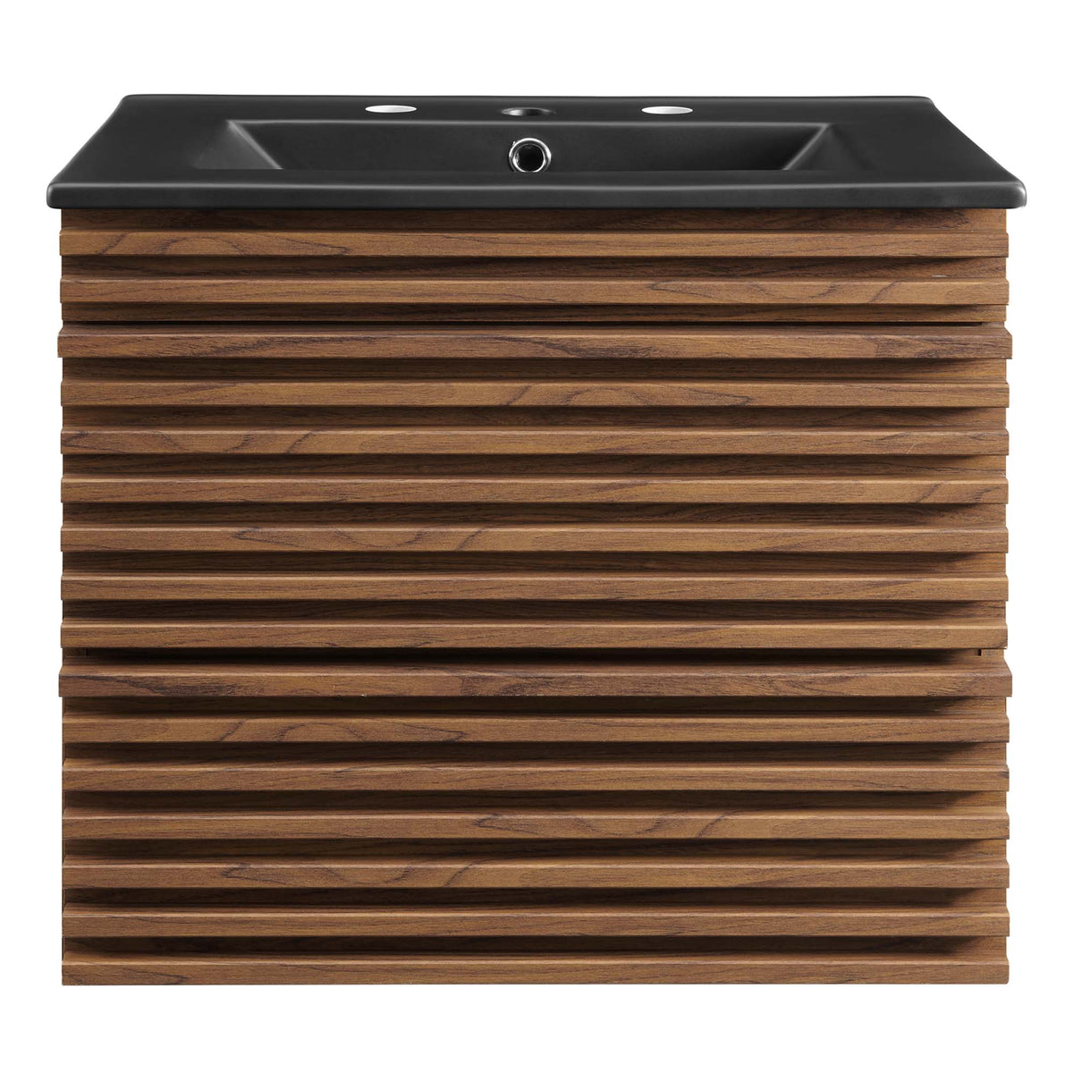 Render 24" Wall-Mount Bathroom Vanity - Walnut Black
