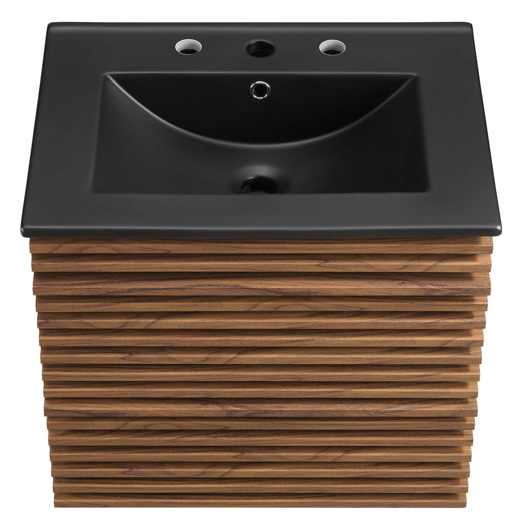 Render 24" Wall-Mount Bathroom Vanity - Walnut Black